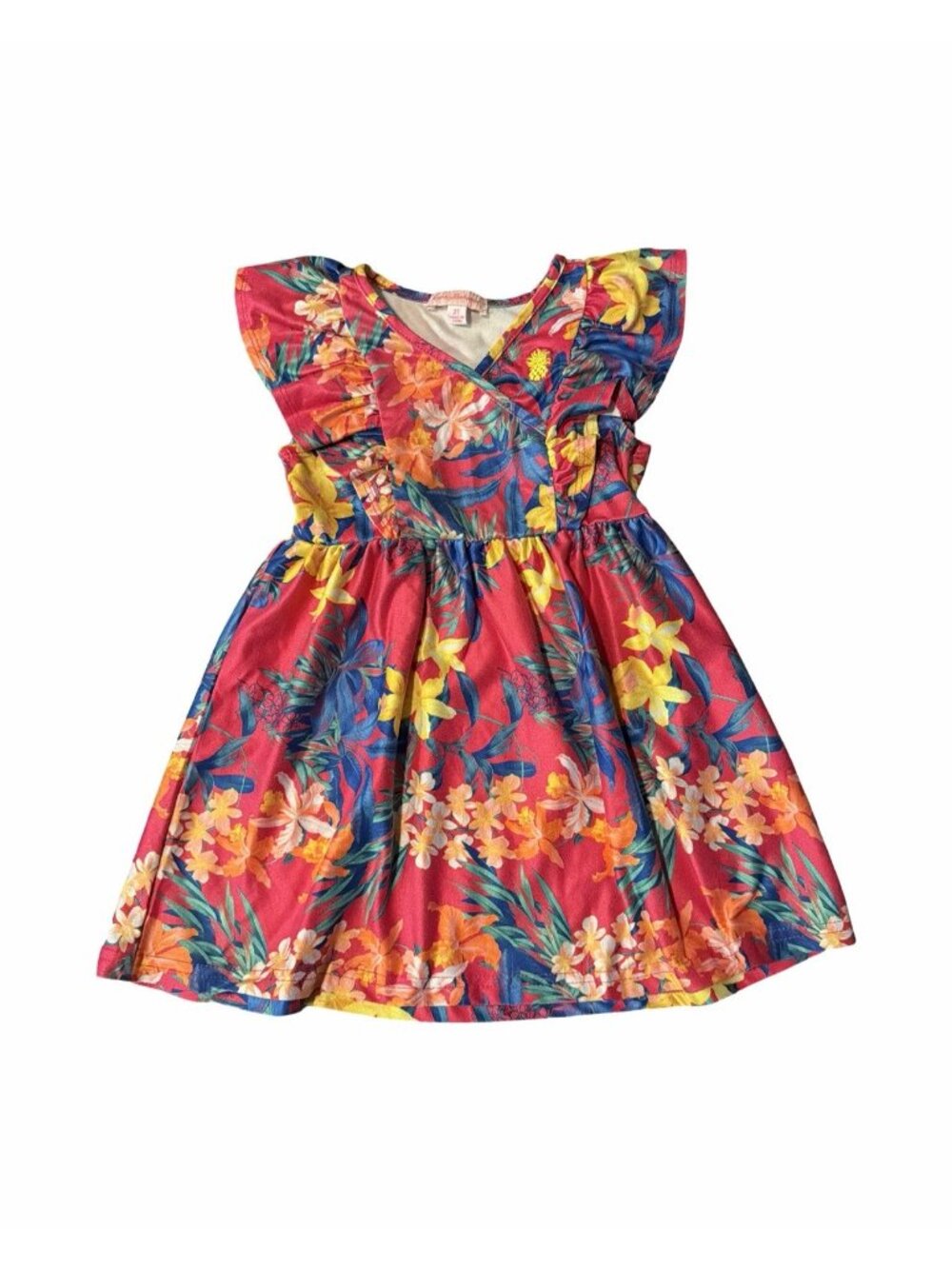 Tommy Bahama Toddler Floral Dress Size 2T — Ruffle Sleeve, Tropical, Vacation